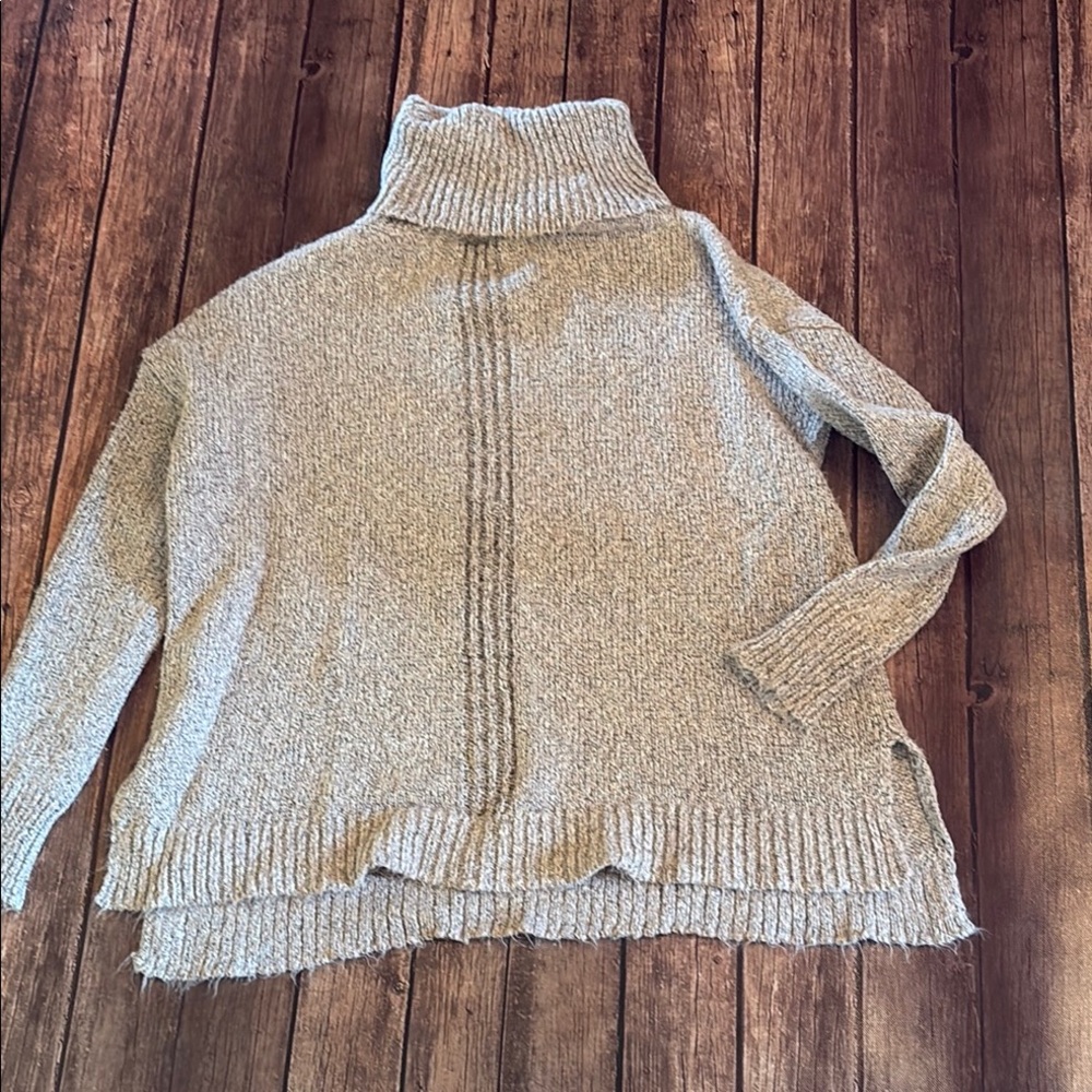 Beceel Heather Pink/Gray Turtleneck Sweater Sz M/L